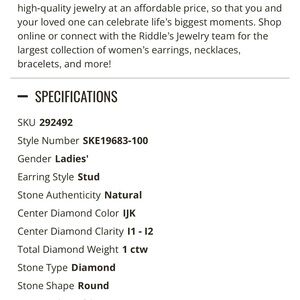 Beautiful 1ct TW diamond stud earrings in 10k WG plating